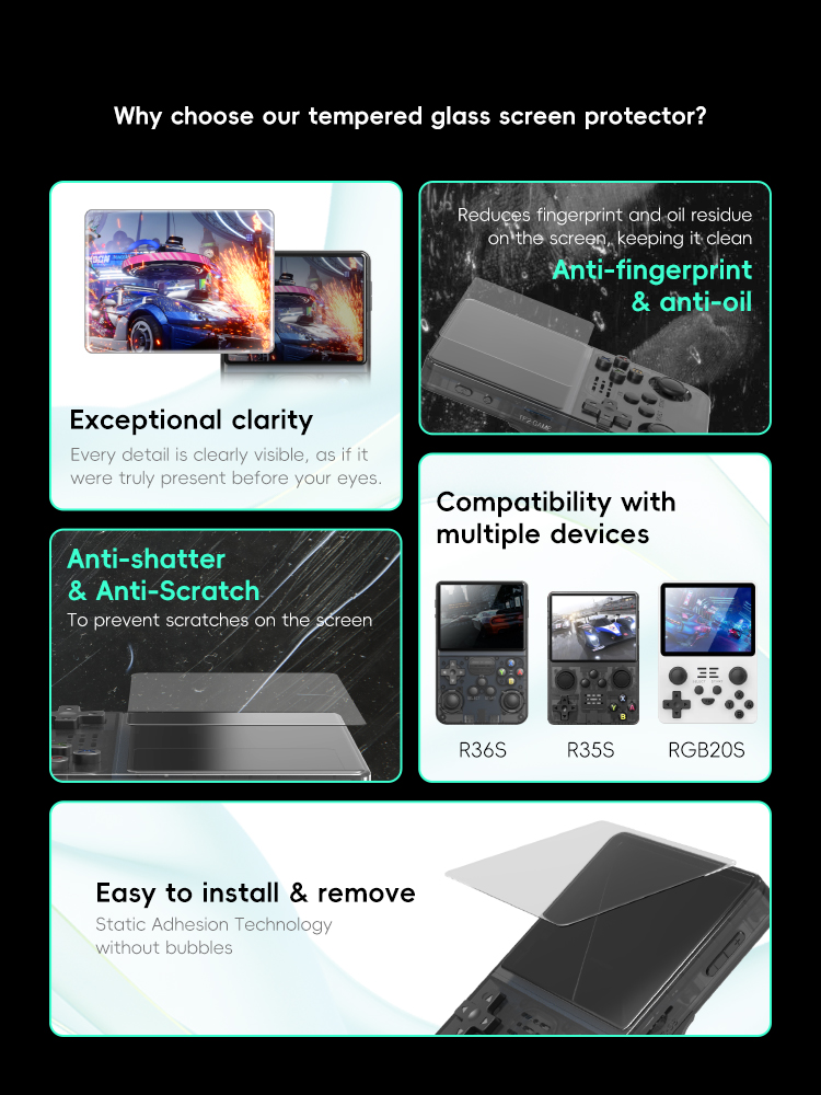 DATA FROG Tempered Glass Scree - Retro Handheld Game Console R36S review and price